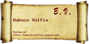 Babocs Vulfia névjegykártya